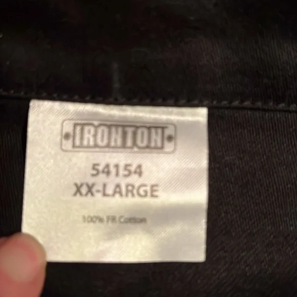 Ironton Welding Shirt Black Men's Flame Resistant  Shirt 2XL - Picture 4 of 8